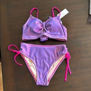 Cupshe Chic Pink and Purple Bikini Set  size S